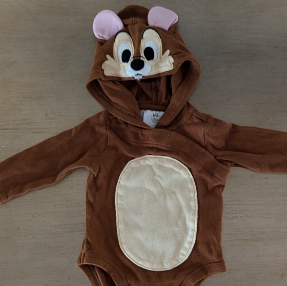 Disney Store Chip and Dale Baby Halloween Costume Onesie 3-6 months